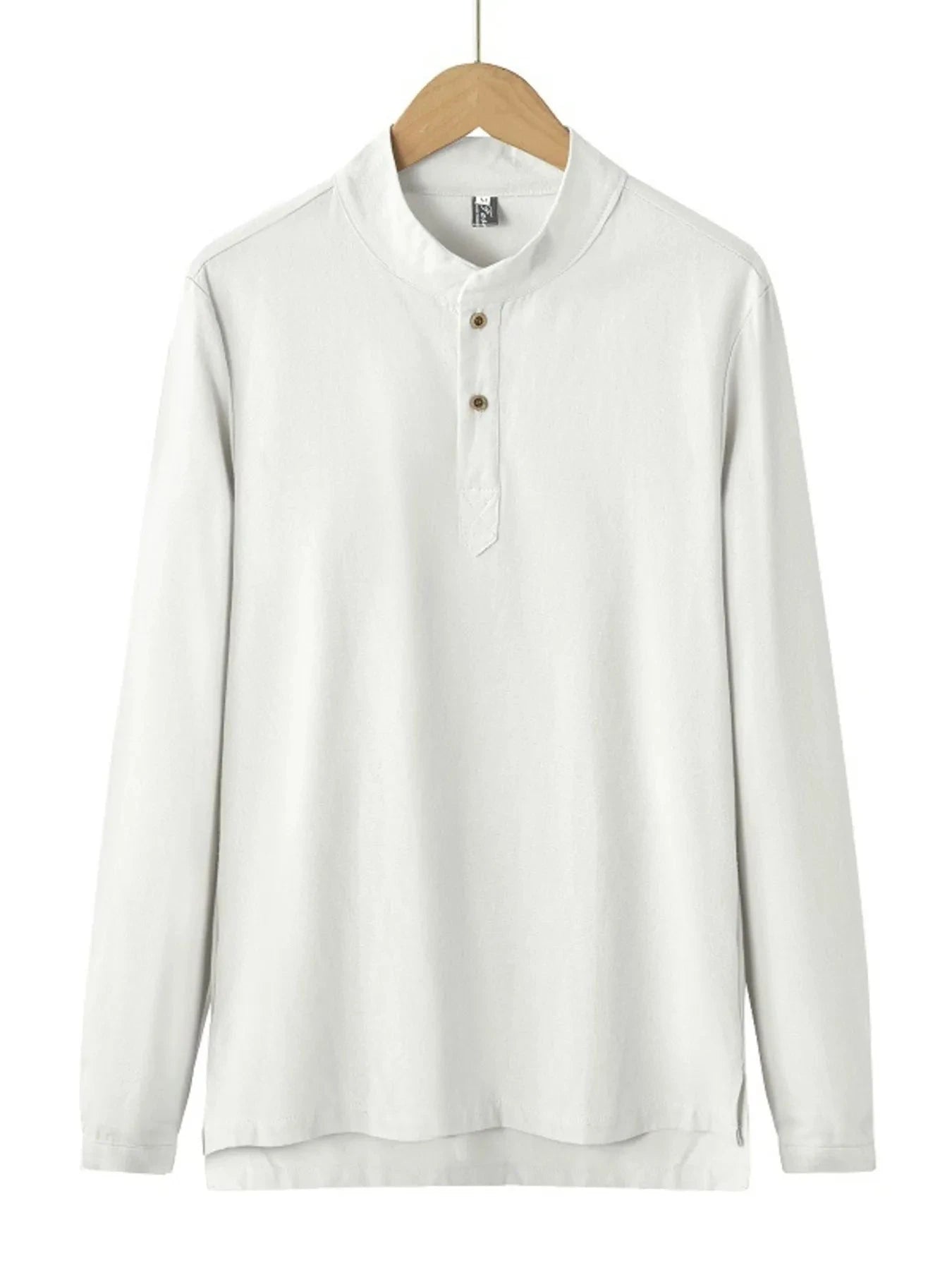 Men's Plus Size Button Detail Long Sleeve Blouse White / M