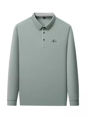 Men's Plus Size Button Detail Long Sleeve Polo