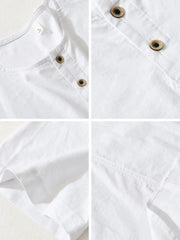 Men's Plus Size Button Detail Short Sleeve Blouse