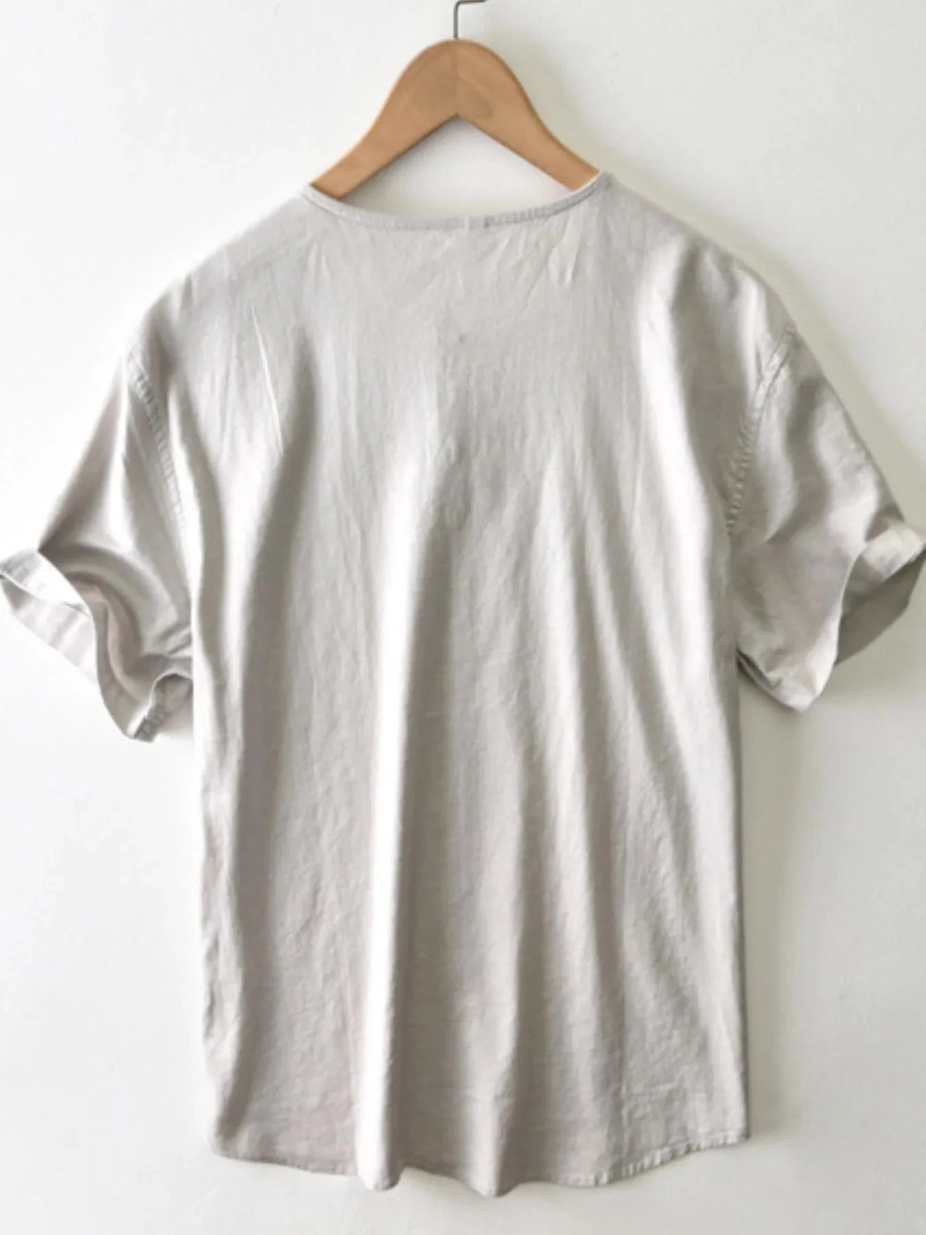 Men's Plus Size Button Detail Short Sleeve Blouse