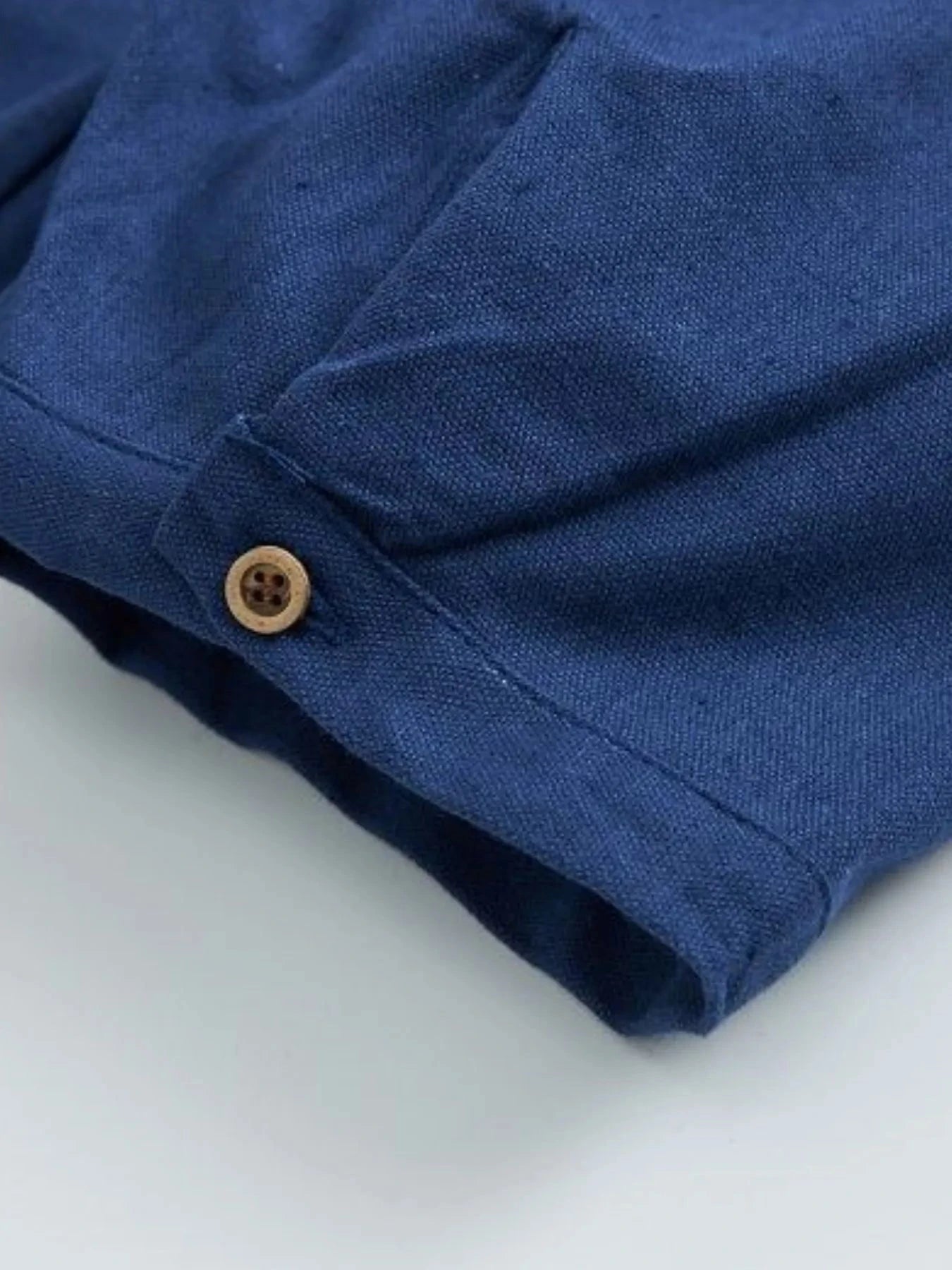 Men's Plus Size Button Detail Short Sleeve Blouse