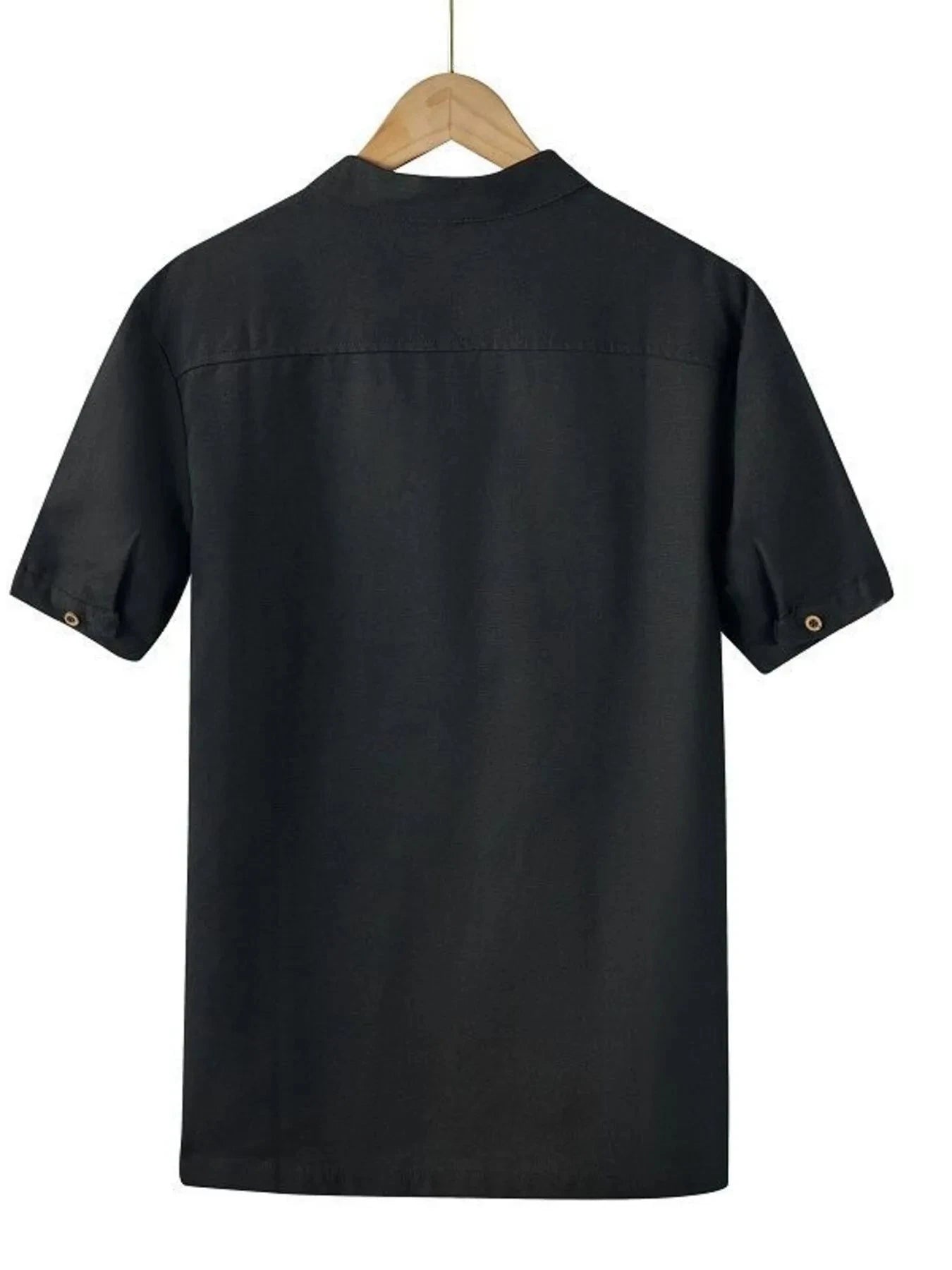 Men's Plus Size Button Detail Short Sleeve Blouse