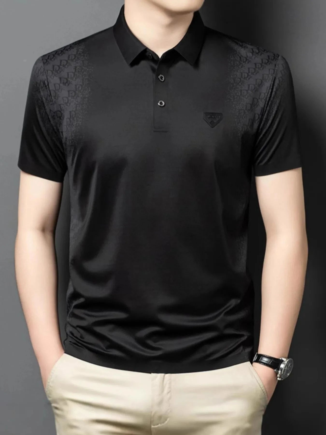 Men's Plus Size Button Detail Short Sleeve Polo