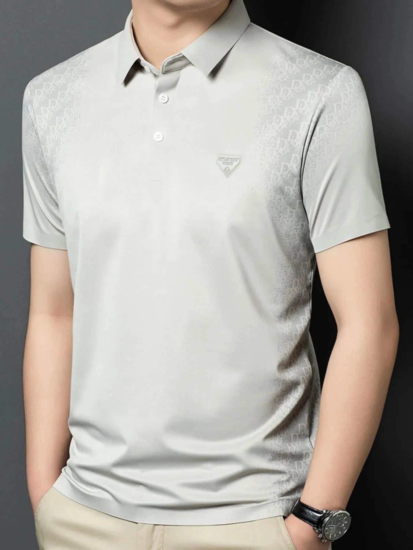 Men's Plus Size Button Detail Short Sleeve Polo