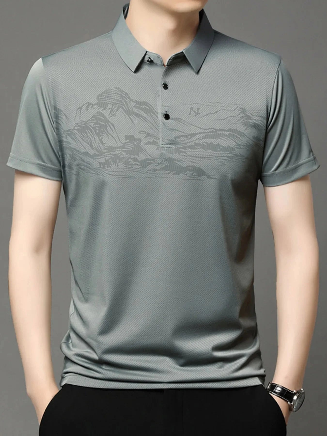Men's Plus Size Button Detail Short Sleeve Polo