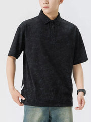 Men's Plus Size Button Detail Short Sleeve Polo