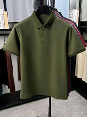 Men's Plus Size Button Detail Short Sleeve Polo Army Green / M