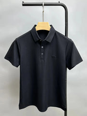 Men's Plus Size Button Detail Short Sleeve Polo Black / M