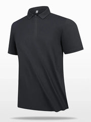 Men's Plus Size Button Detail Short Sleeve Polo Black / M
