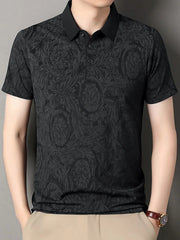 Men's Plus Size Button Detail Short Sleeve Polo Black / M