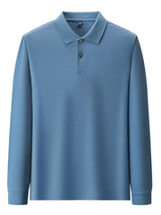 Men's Plus Size Button Detail Short Sleeve Polo Blue / M