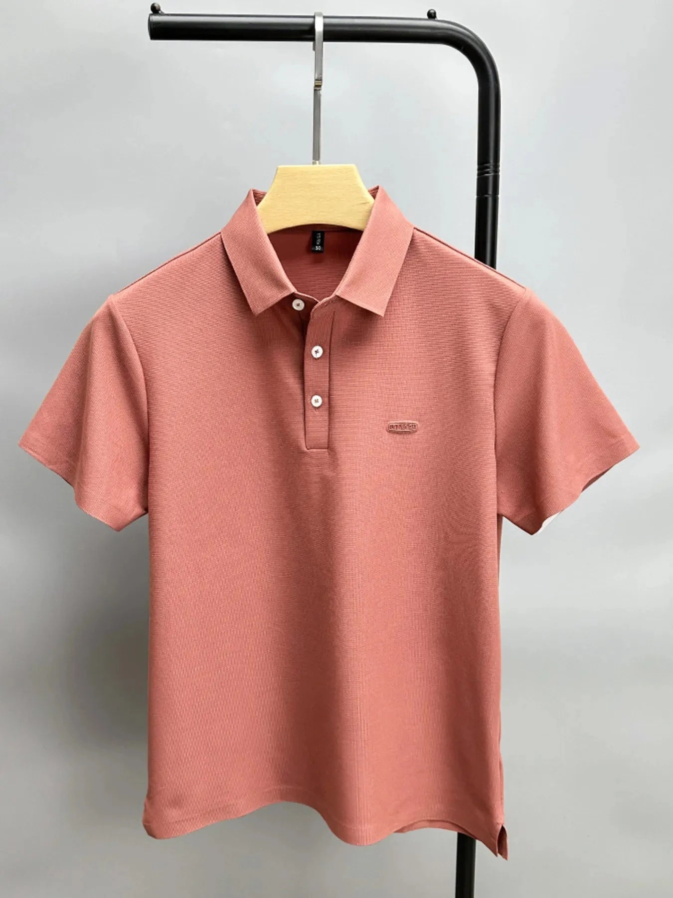 Men's Plus Size Button Detail Short Sleeve Polo Brick Red / M