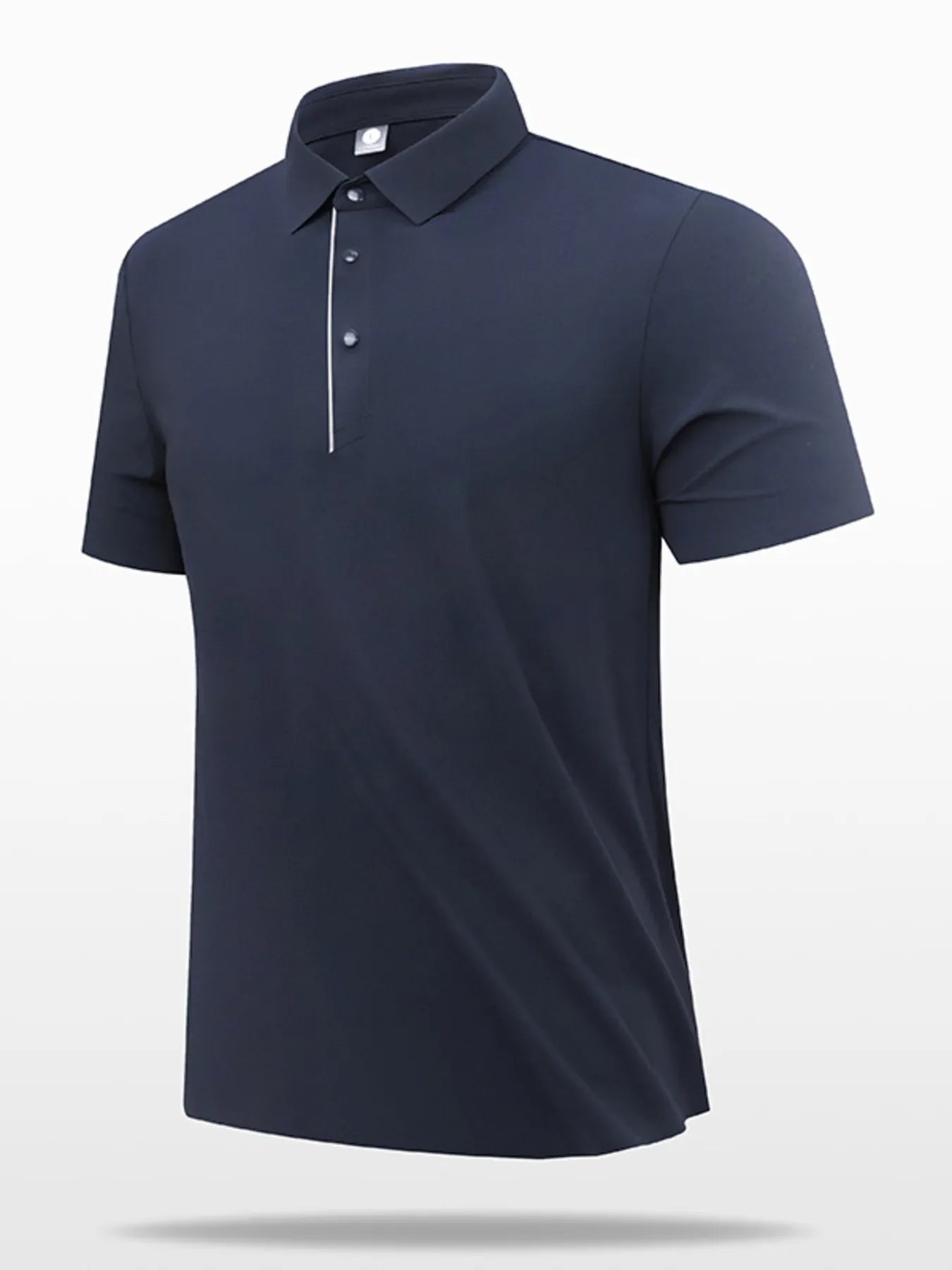 Men's Plus Size Button Detail Short Sleeve Polo Dark Blue / M
