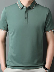 Men's Plus Size Button Detail Short Sleeve Polo Grass Green / M