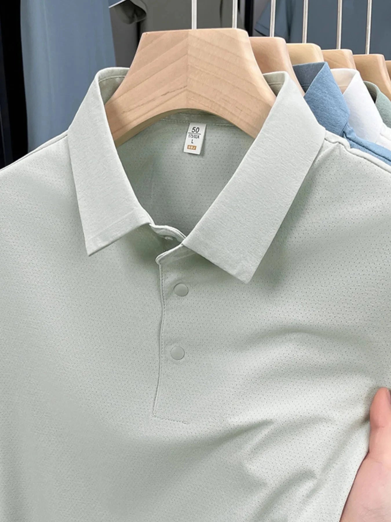 Men's Plus Size Button Detail Short Sleeve Polo Gray / M