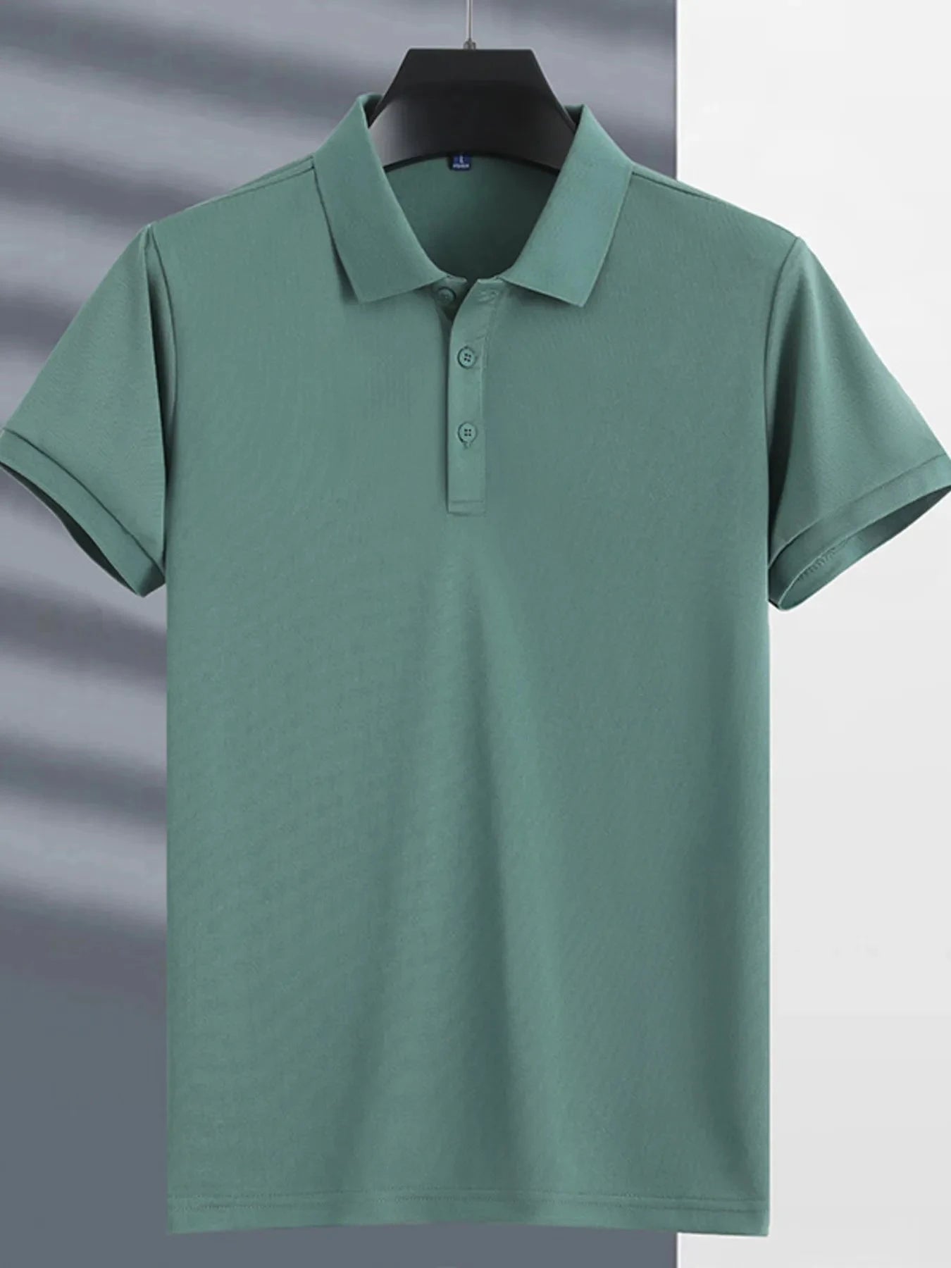 Men's Plus Size Button Detail Short Sleeve Polo Green / M