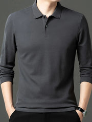 Men's Plus Size Button Detail Short Sleeve Polo Grey / M