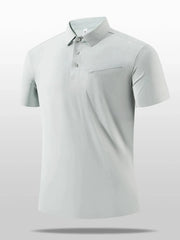 Men's Plus Size Button Detail Short Sleeve Polo Light Blue / M