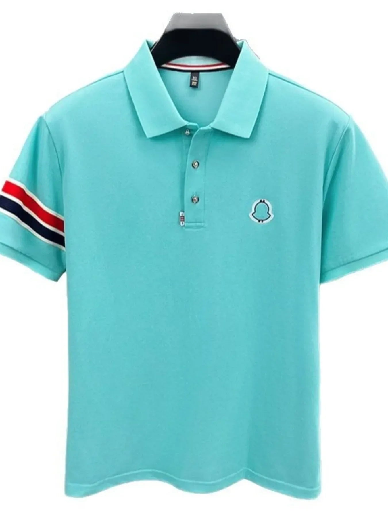 Men's Plus Size Button Detail Short Sleeve Polo Light Blue / M