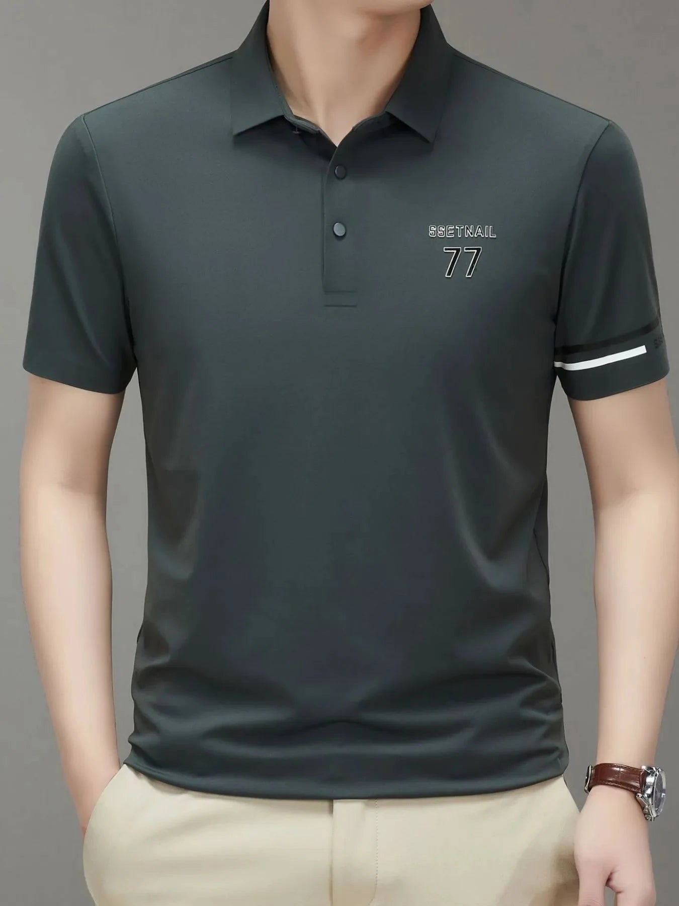Men's Plus Size Button Detail Short Sleeve Polo Monet / M