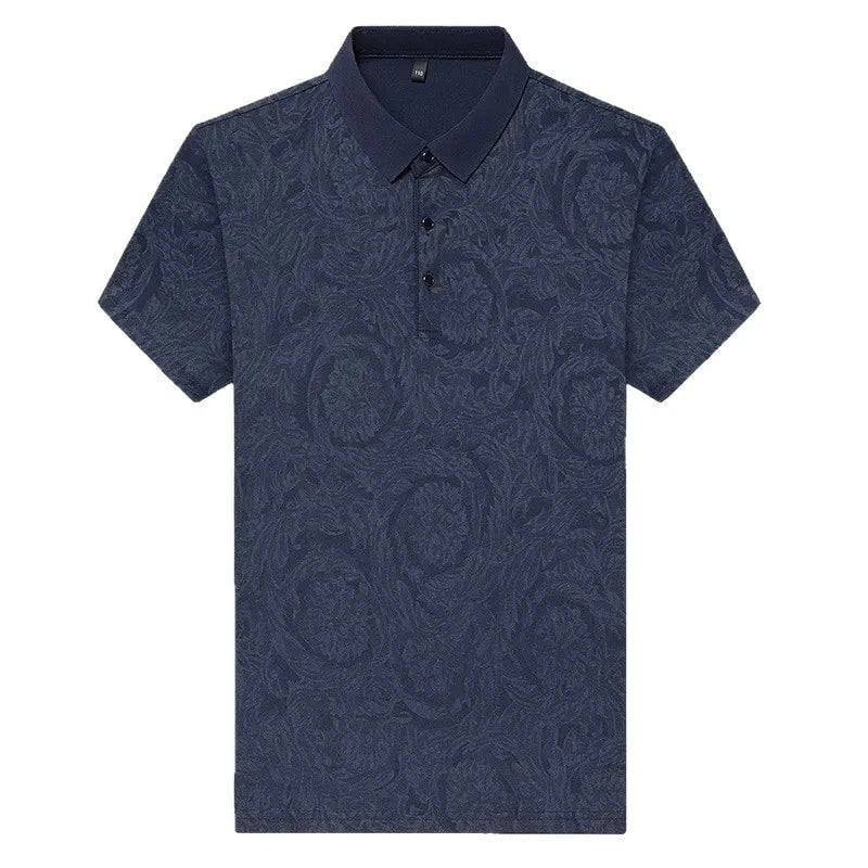Men's Plus Size Button Detail Short Sleeve Polo Navy / M