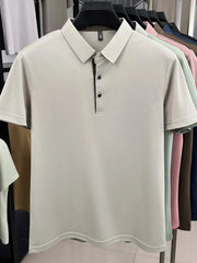 Men's Plus Size Button Detail Short Sleeve Polo Off-white / M