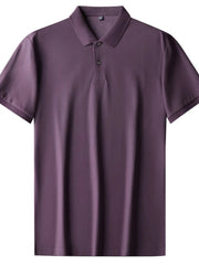 Men's Plus Size Button Detail Short Sleeve Polo Purple / M