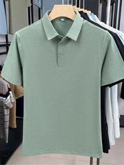 Men's Plus Size Button Detail Short Sleeve Polo Sage / M