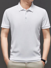 Men's Plus Size Button Detail Short Sleeve Polo White / M