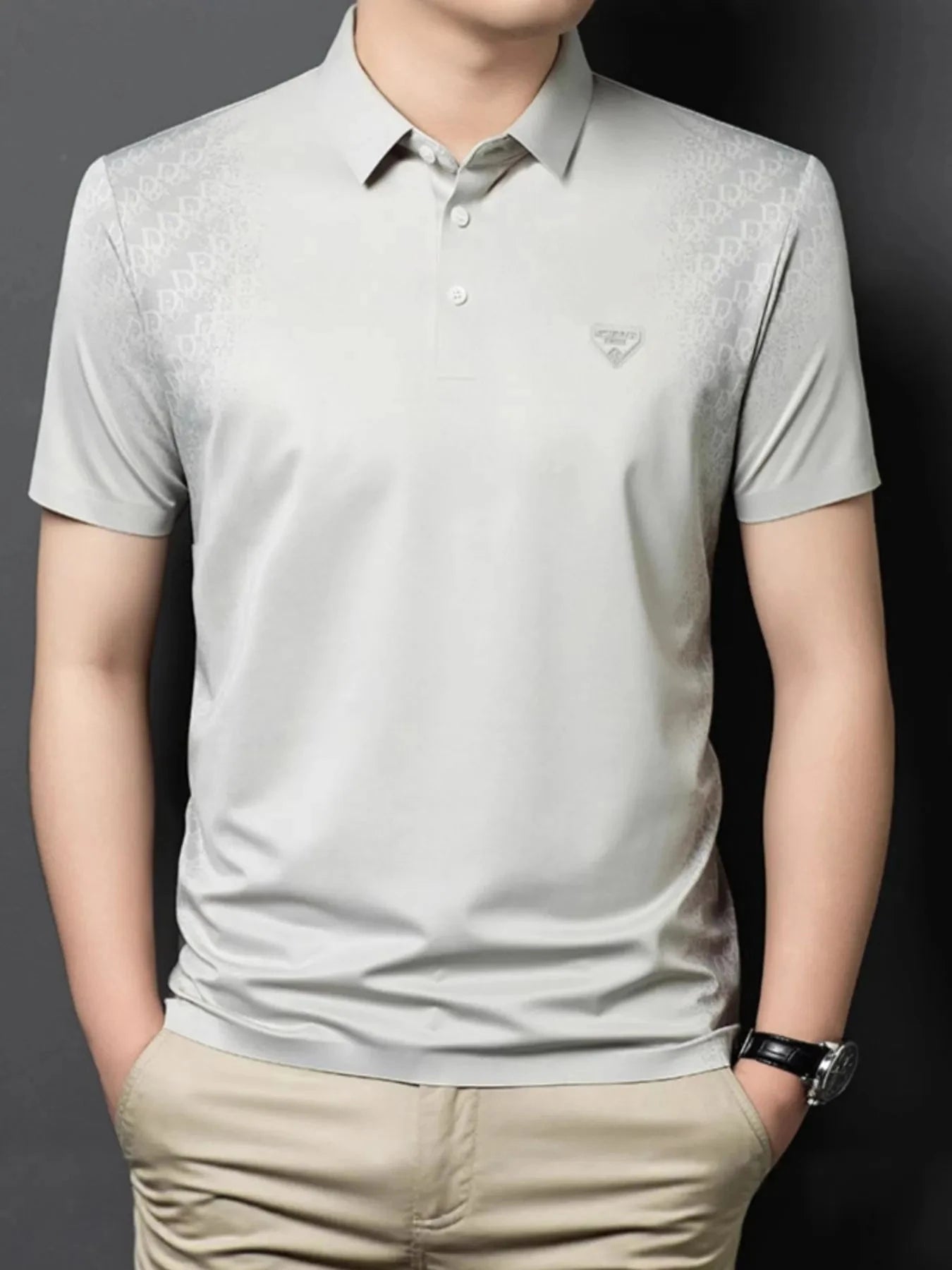Men's Plus Size Button Detail Short Sleeve Polo White / M