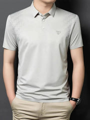 Men's Plus Size Button Detail Short Sleeve Polo White / M