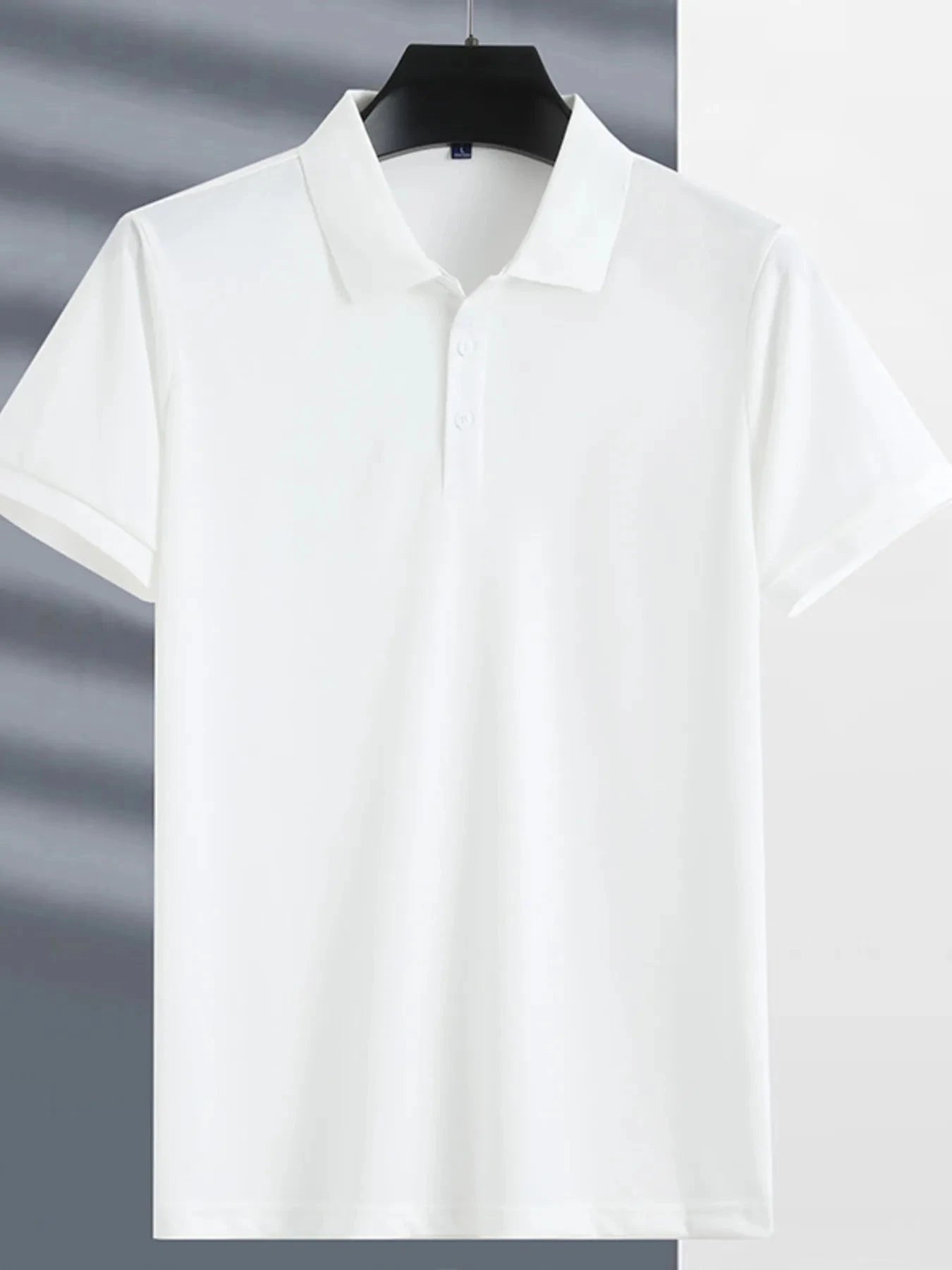 Men's Plus Size Button Detail Short Sleeve Polo White / M