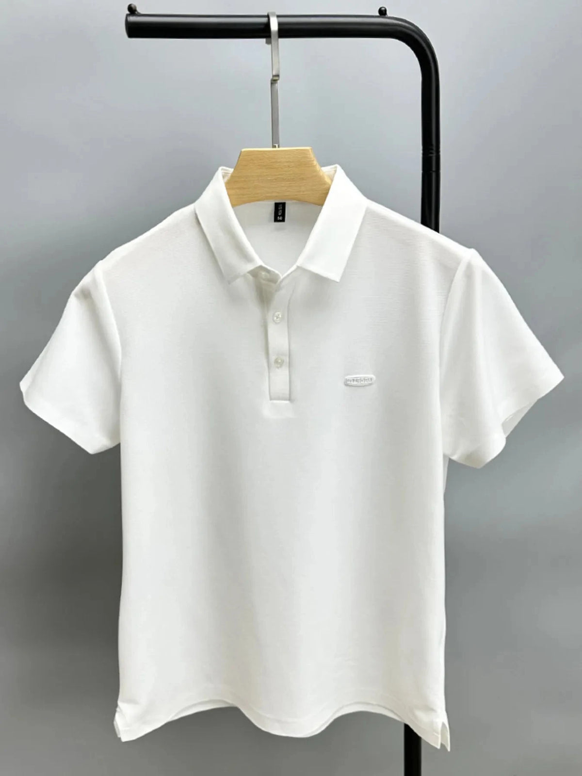 Men's Plus Size Button Detail Short Sleeve Polo White / M