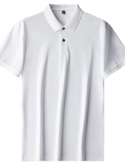 Men's Plus Size Button Detail Short Sleeve Polo White / M