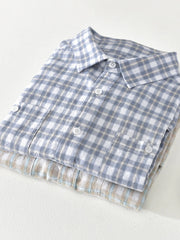 Men's Plus Size Button Down Plaid Short Sleeve Shirt