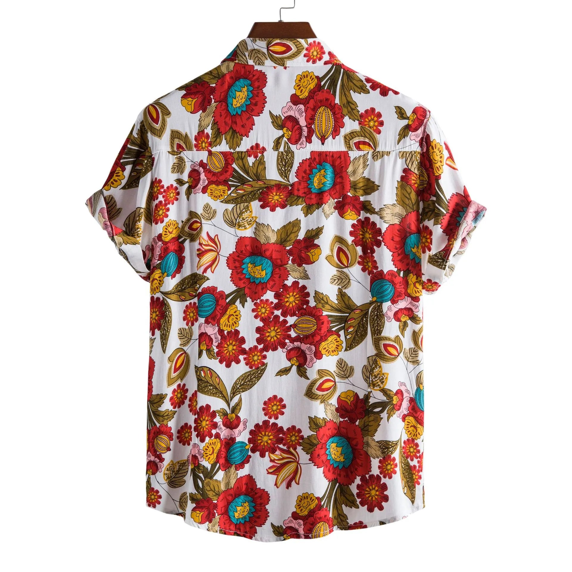 Men's Plus Size Button Down Tropical Floral Shirt
