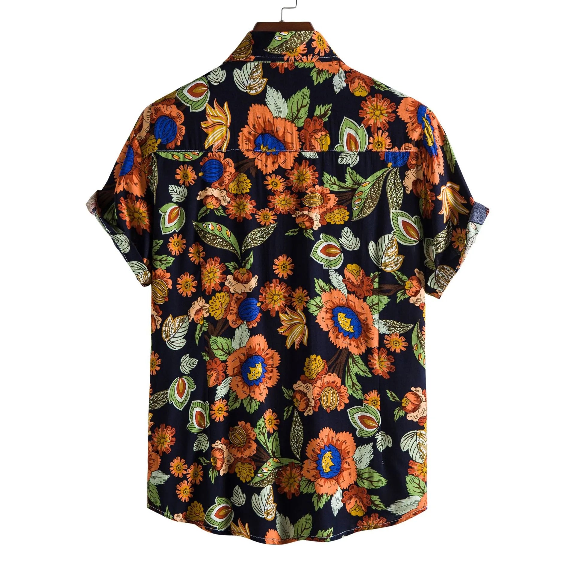 Men's Plus Size Button Down Tropical Floral Shirt