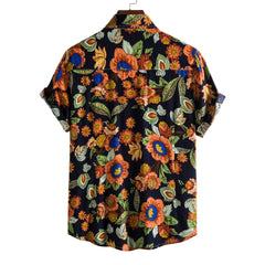 Men's Plus Size Button Down Tropical Floral Shirt