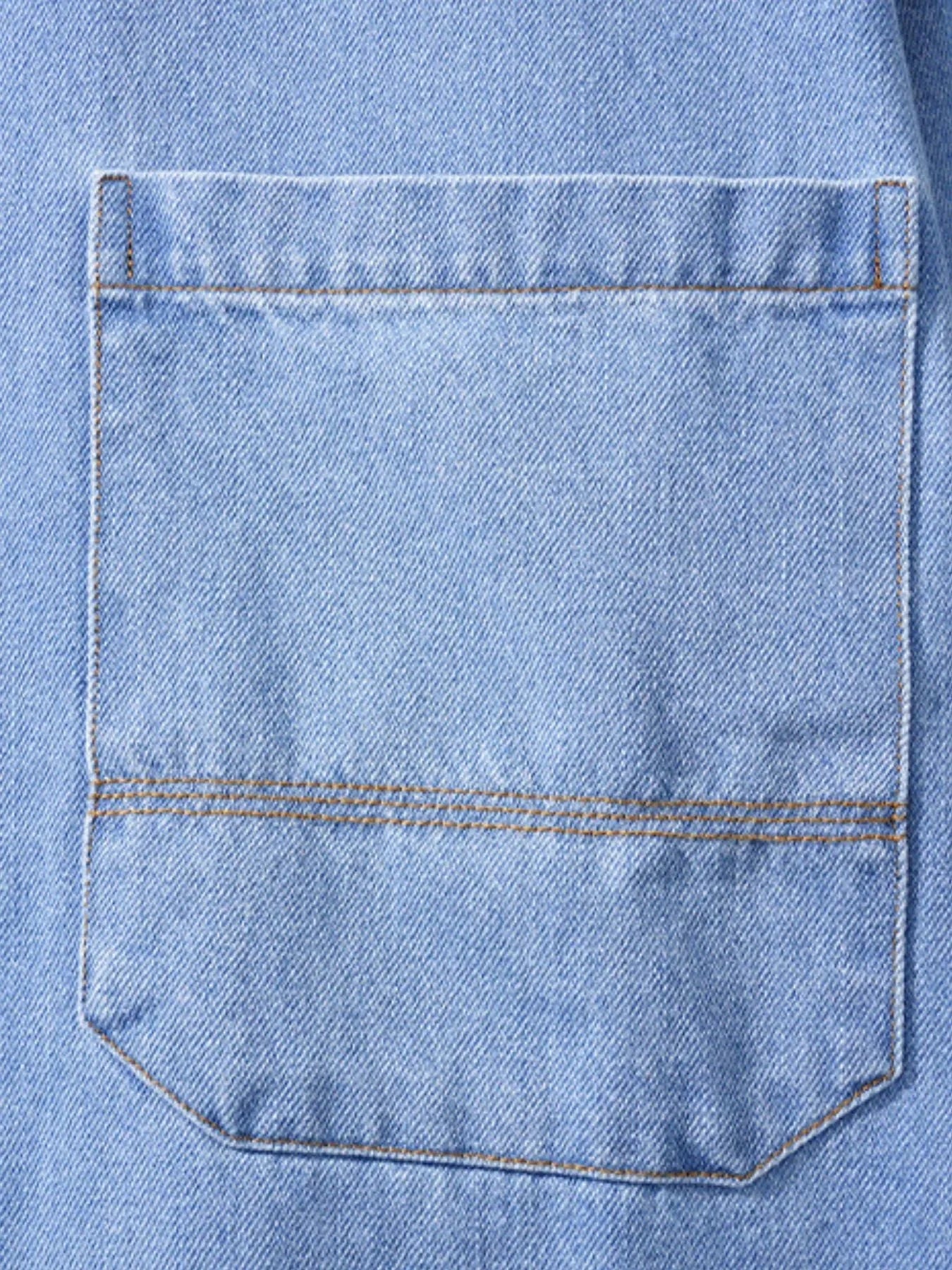 Men's Plus Size Button Up Long Sleeve Denim Shirt