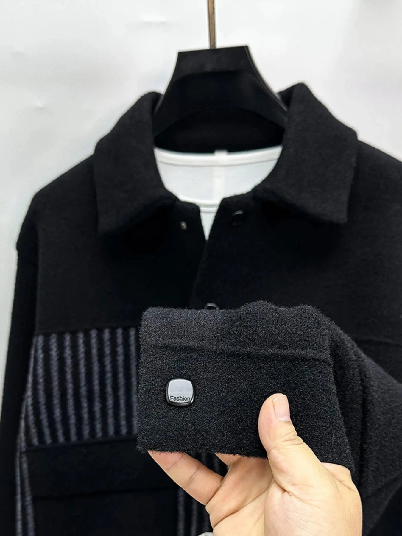 Men's Plus Size Button Up Long Sleeve Jacket