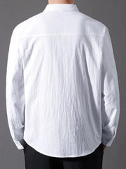 Men's Plus Size Button Up Long Sleeve Shirt