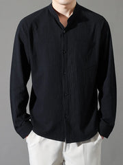 Men's Plus Size Button Up Long Sleeve Shirt