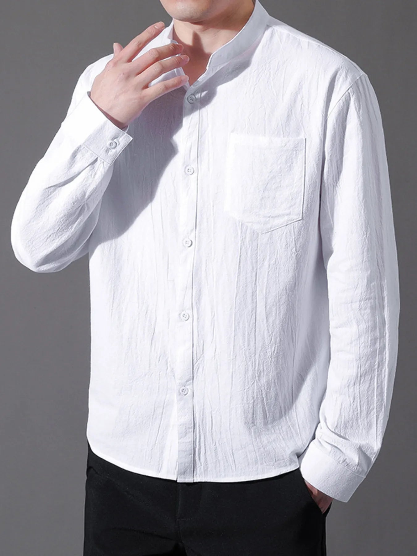 Men's Plus Size Button Up Long Sleeve Shirt