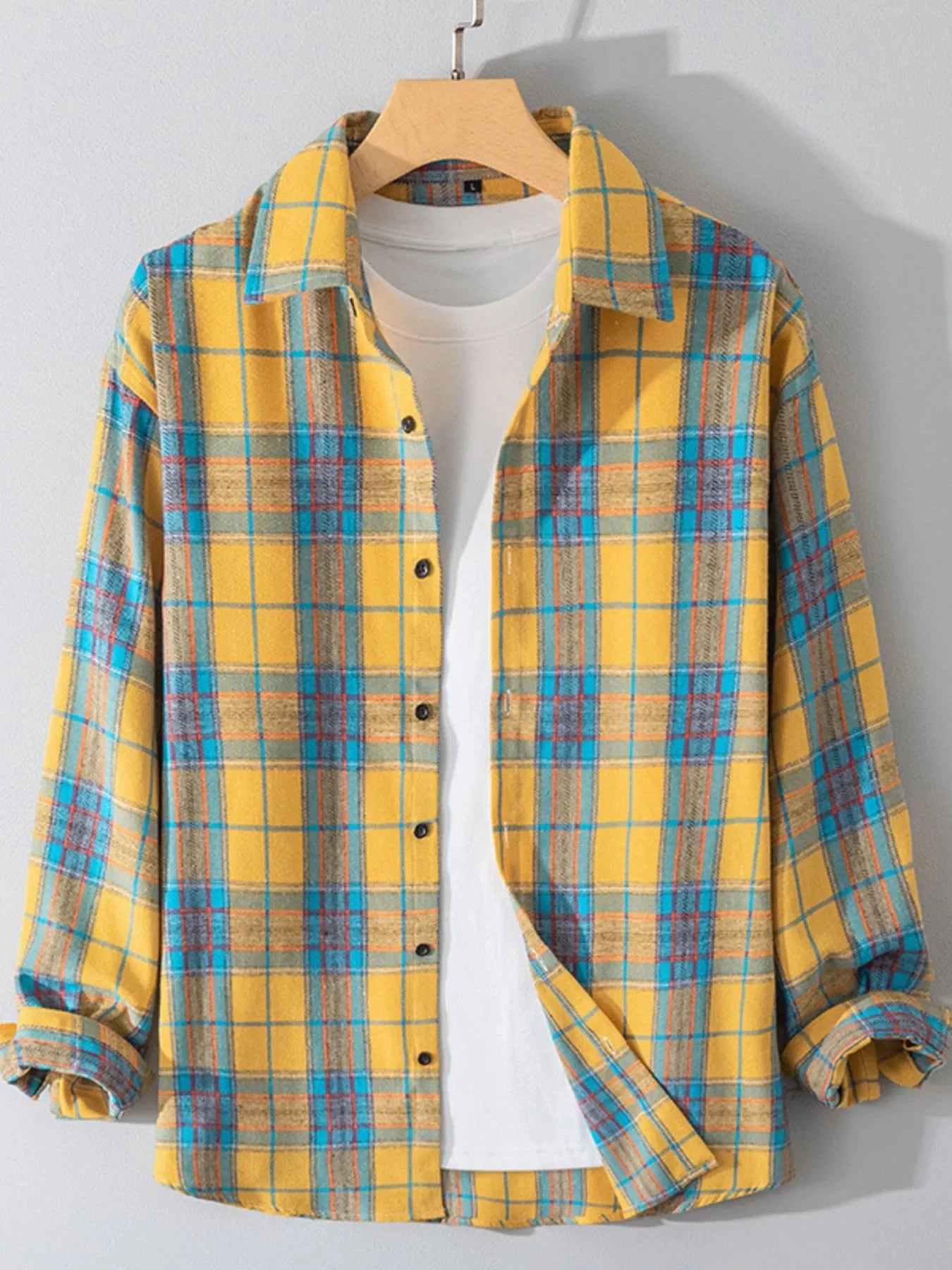 Men's Plus Size Button Up Long Sleeve Shirt