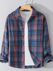 Men's Plus Size Button Up Long Sleeve Shirt Black / M