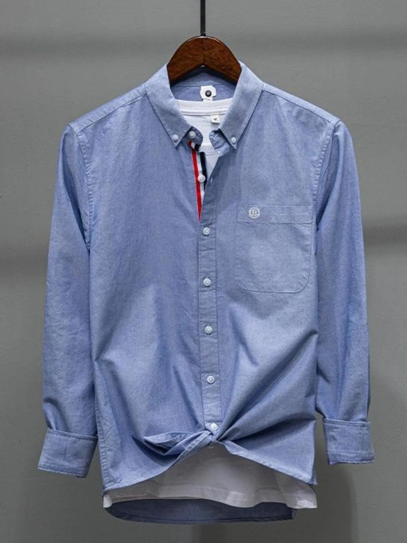 Men's Plus Size Button Up Long Sleeve Shirt Sky Blue / M
