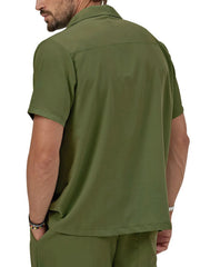 Men's Plus Size Button Up Short Sleeve Shirt and Shorts Set