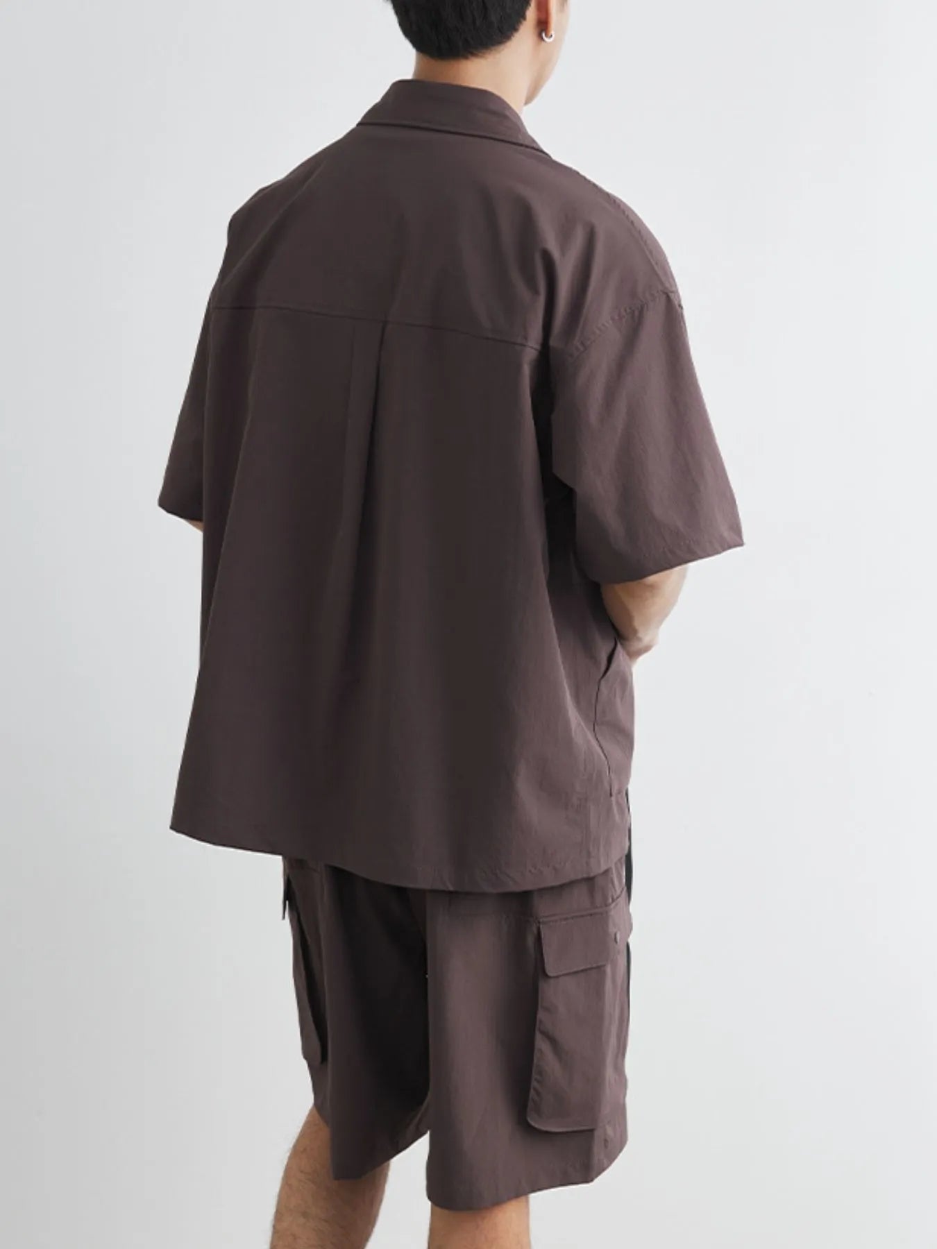 Men's Plus Size Button Up Short Sleeve Shirt and Shorts Set