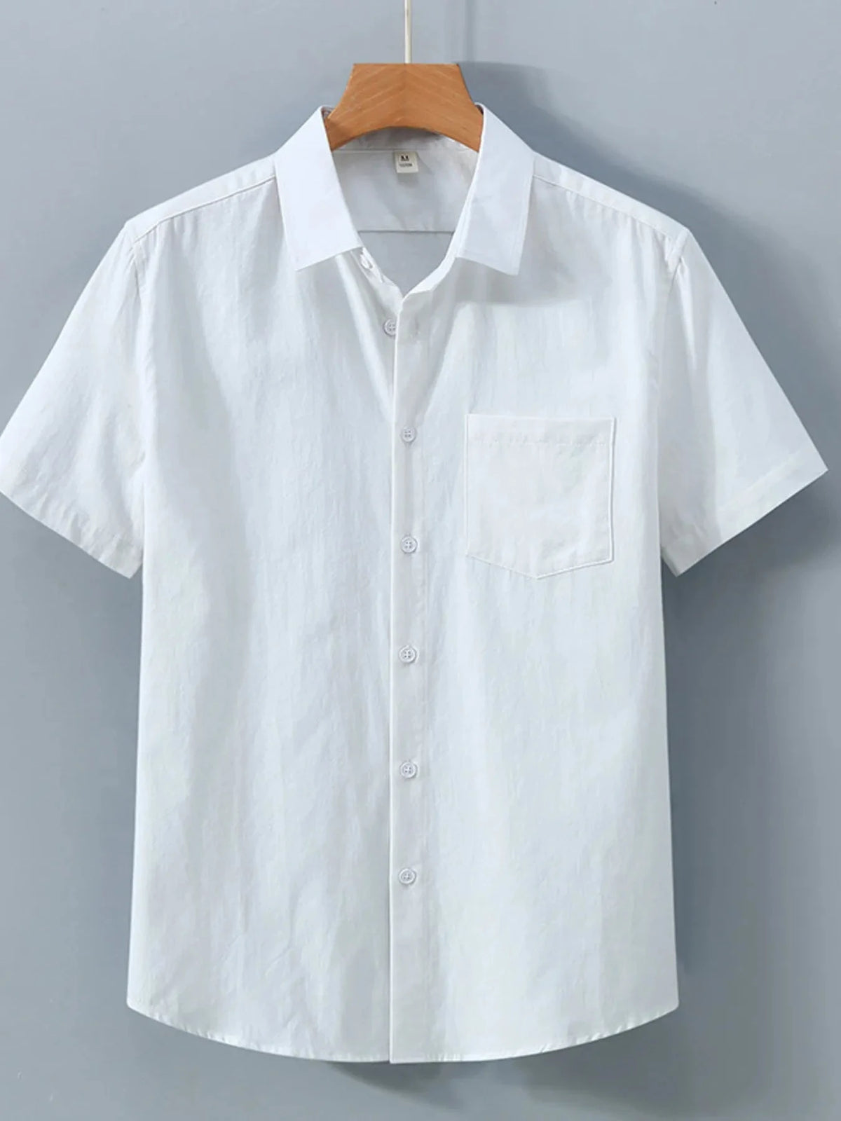 Men's Plus Size Button Up Short Sleeve Shirt White / M