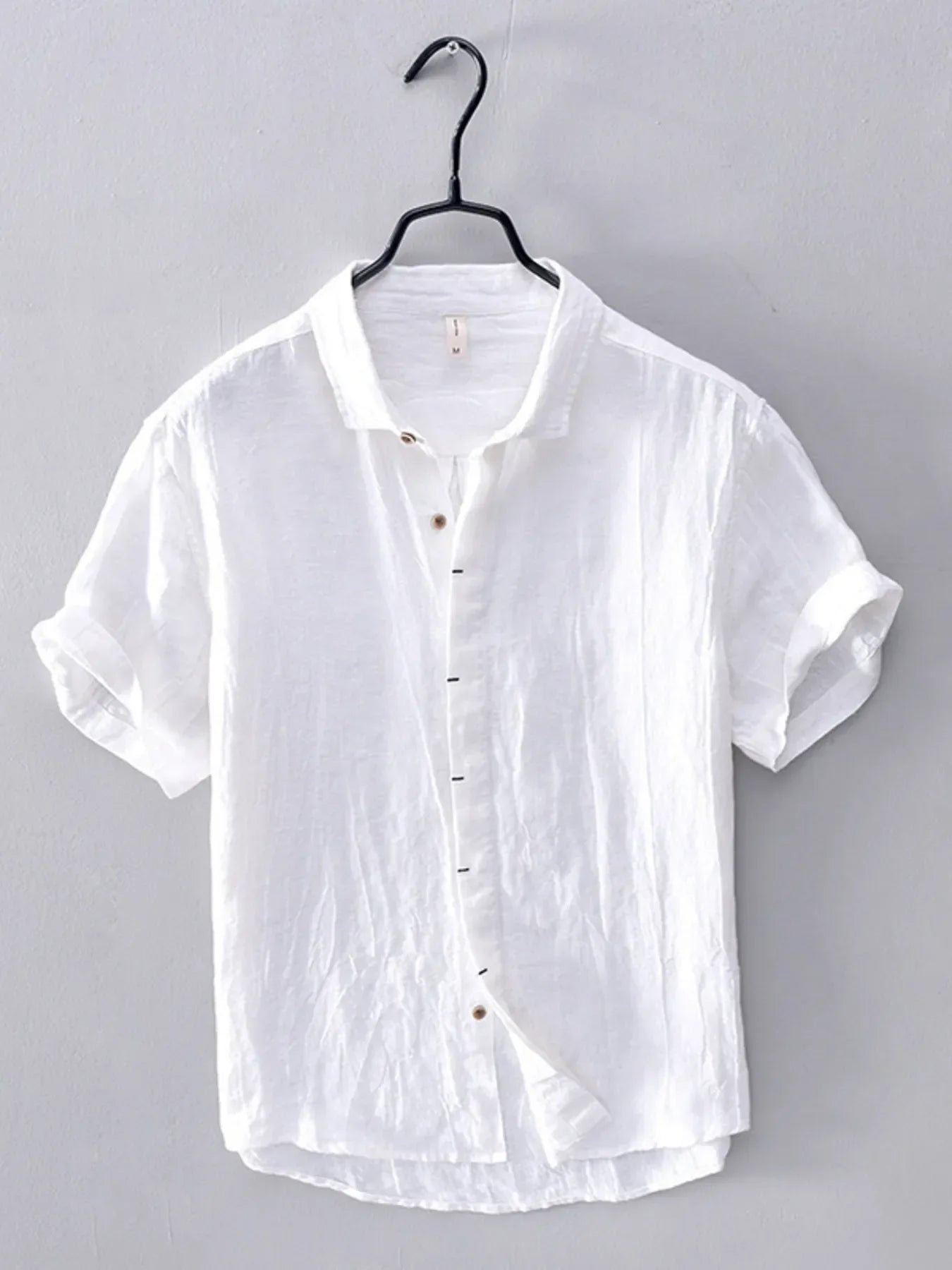 Men's Plus Size Button Up Short Sleeve Shirt White / M